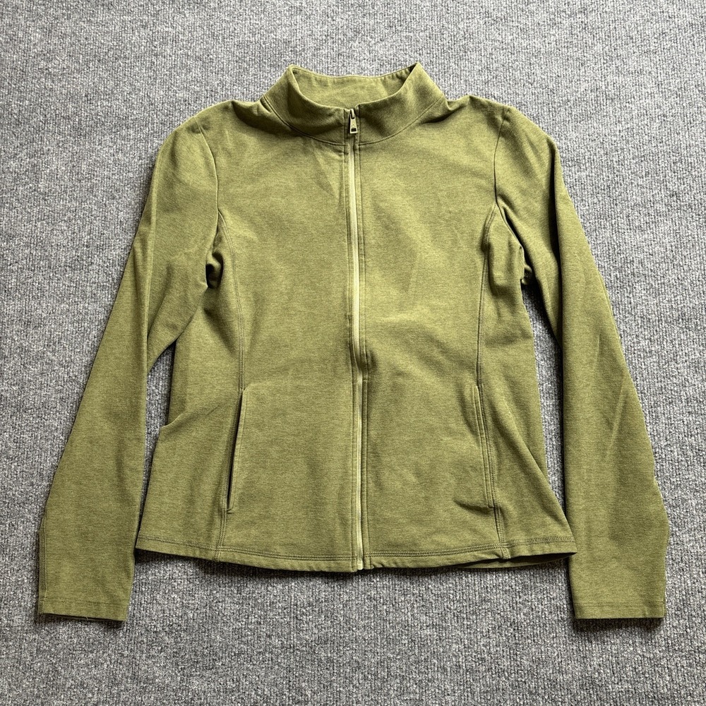 Beyond Yoga Spacedye On the Go Mock Neck Full Zip Jacket Women's Large Green